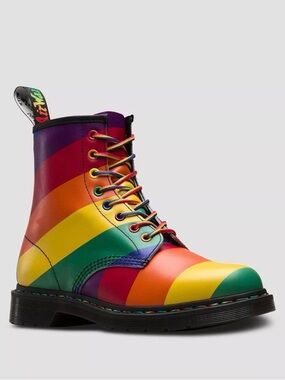 Dr. Martens - 1460 Pride Rainbow Leather Lace Up Combat Boots